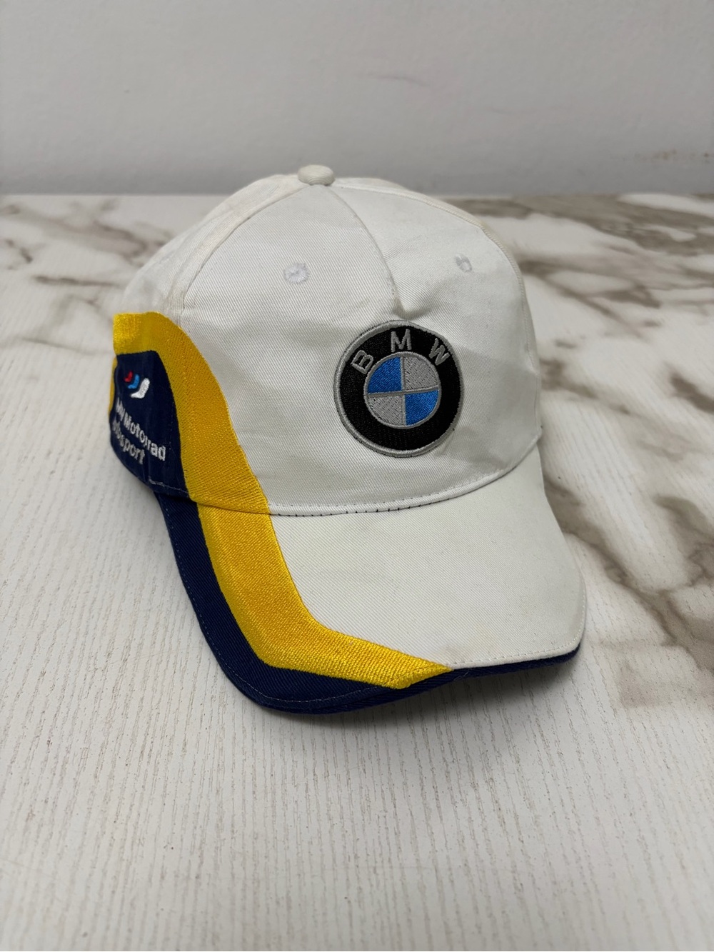 BMW Motorrad Motorsport Hat Cap White GoldBet SBK Superbike Racing Adjustable